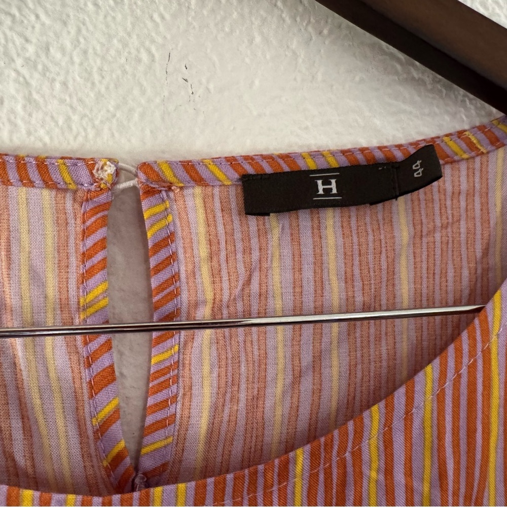 House Striped Dress Relaxed Drawstring Waist Size 44EU (12/14) Boho Natural NEW - Picture 9 of 14